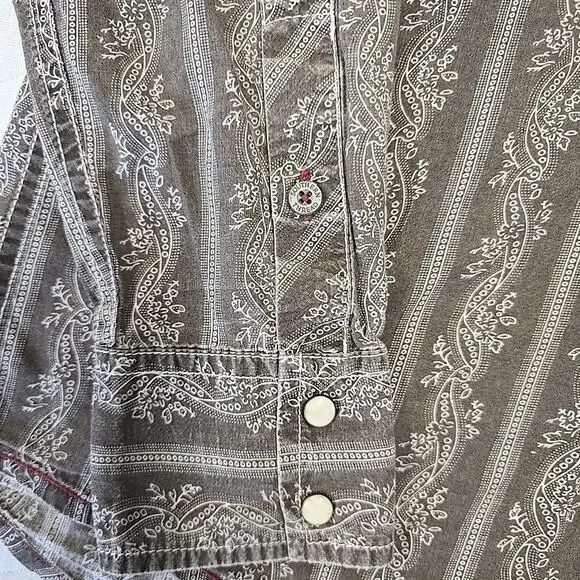 Southern Thread Mens Western Pearl Snap SZ M Vintage Inspired Retro Cowboy Brown - Picture 7 of 14